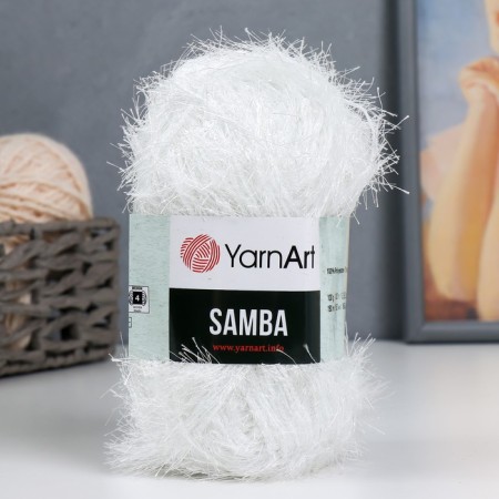 Yarn "Samba" 100% polyester 150m/100g (01 white)-4