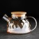 Glass teapot "Cruise", 800 ml, with metal sieve, gold color