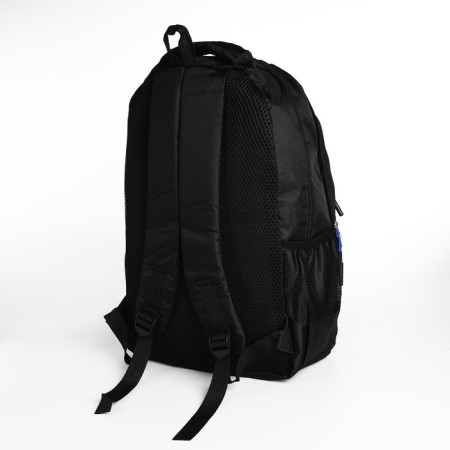 Male backpack on a zipper, 4 outer pockets, black/blue color-3