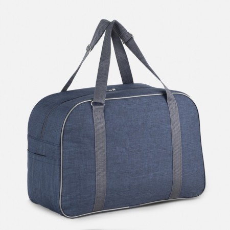 Road bag with lightning, external pocket, suitcase holder, blue color-1