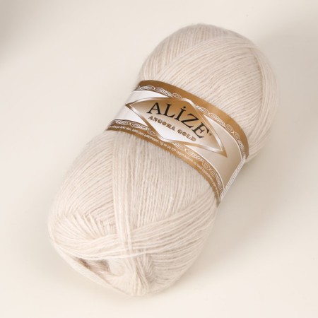 Yarn "Angora Gold" 20% wool, 80% acrylic 550m/100g (599 elephants. Bone)-1