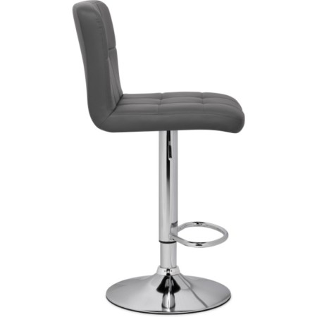 Barpered chair PASKAL Metal/Eco -leather, chrome/gray 43x53x89 cm-2
