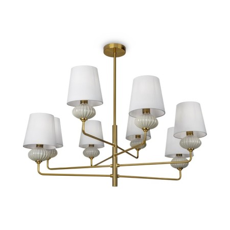 Suspended lamp Freya Fr2029PL-08BS Ceramics, 730x730 mm, E14, 8x40W, brass color-1