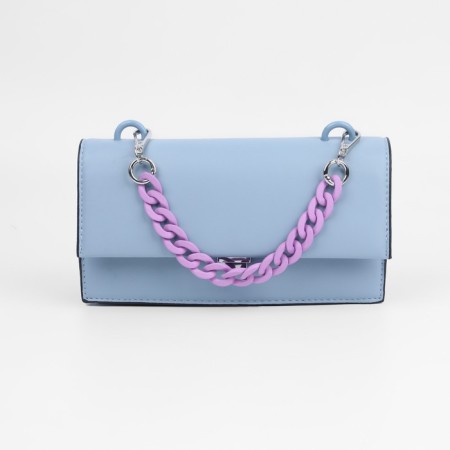 A chain for a bag, with carbines, plastic, 23 × 17 mm, 30 cm, lilac/silver color-3