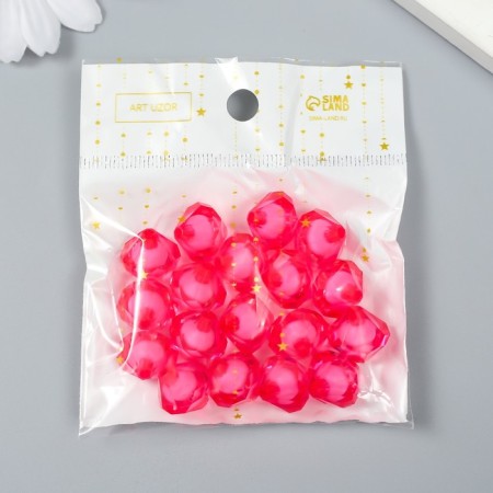 Beads for creativity Plastic "Crystal-moraine pink" set of 20 g 1.2x1.4 cm-5