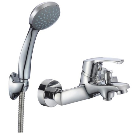 Bath mixer and Eleanti shower with short surge, bracket, cartridge 35 mm, chrome