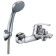 Bath mixer and Eleanti shower with short surge, bracket, cartridge 35 mm, chrome