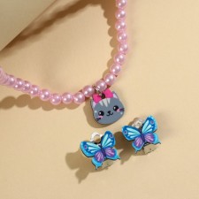 Kus jewelry set of beads and earrings clips