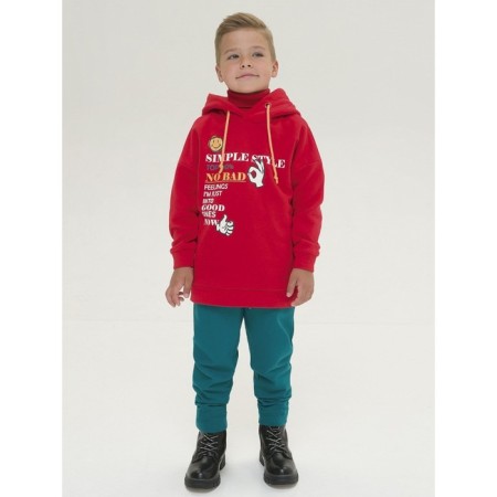 Sweatshirt for boys, height 104 cm, red color-4