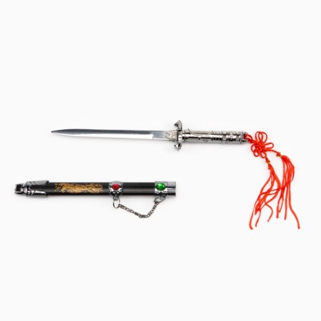 Souvenir dagger on a stand, on a sheath of a dragon, a handle in the shape of a light sword, 25 cm-2