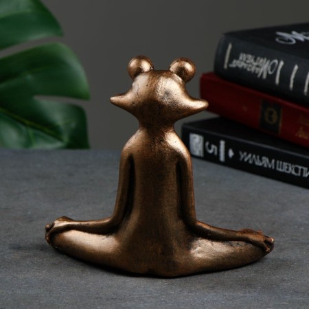 Figure "Frog Yoga in the Lotus Pose" 16x16x6cm, Bronze-2