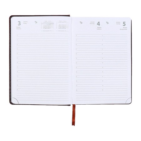 Dated diary 2024, A5, 176 sheets, Attomex.croco, Cover Artificial Leather, Lasse, Blok 70 g/m2, brown-11
