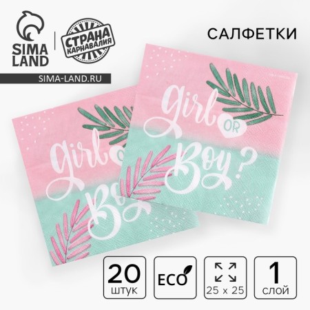 Napkins "Girl or Boy", 25x25cm, set of 20 pcs.