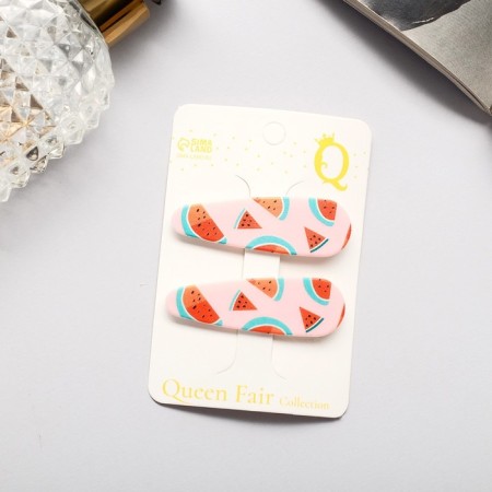 Invisibility for hair "Spark" (set 2 pcs) watermelon, 5 cm
