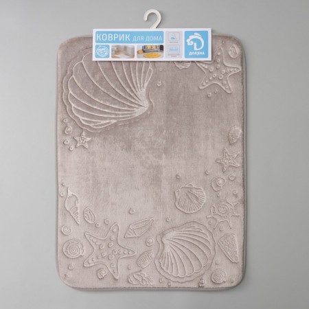 Bathroom mat “Sea bottom”, 50 × 70 cm, gray color-5