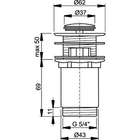 Issue Alcaplast a391, for the washbasin, 5/4 ", with overflow, with a small plug-1