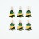 New Year's jewelry for glasses with predictions, Christmas trees, 4.2 x 5 cm, 6 pcs.