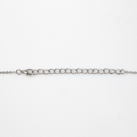 Pendant "Give Happiness" Zircon, Heart, white in silver, 45 cm-3