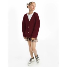 Cardigan for girls, height 98 cm, burgundy color