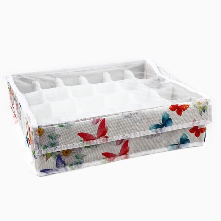 Organizer for storage 24 cells with a lid "Butterflies", 34 x 28 x 10 cm-1