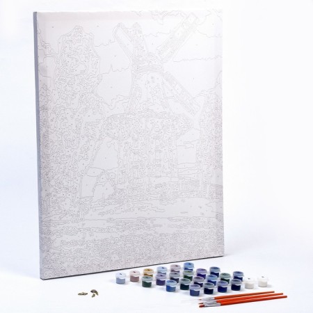 Picture on numbers canvas on a subframe 40 × 50 cm "Windmill"-2