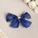 Festive bow "snowfall", blue-gold, 14 x 10 cm