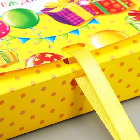 Gift folding box, packaging, “Happy Birthday”, 20 x 18 x 5 cm, without tape-2