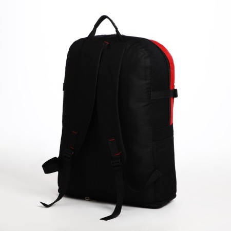 Tourist backpack on lightning, 4 external pockets, red/black color-1