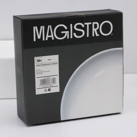 A set of plates of porcelain dining Magistro Mien, 6 objects: d = 21 cm, white color-6