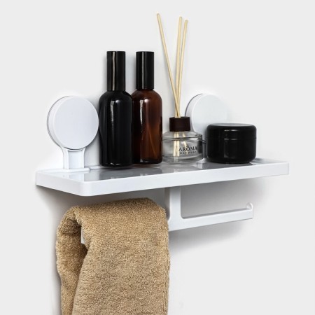 Shelf for bathrooms on Velcro of the Dolyan, 17 × 32 × 11.5 cm, white color-4
