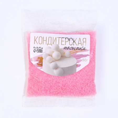 Confectionery sprinkling "color sugar", pink, 50 g-1