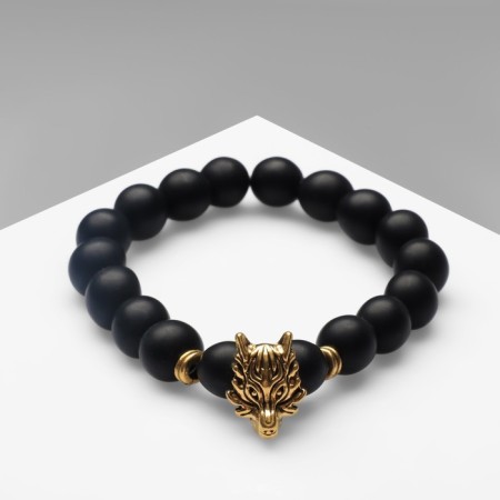 Bracelet Unisex "Bastion" Dragon, black color with black gold, ball No. 10, d = 7 cm