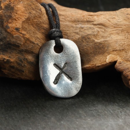Amulet "Scandinavian runes", Runa Gebo, 21x29mm, metallic-1