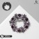 Brooch "Wreath" from leaves, purple color in gray metal