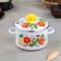 Cylindrical pan “capricha”, 2 l, metal cover, with a rim, induction, white color