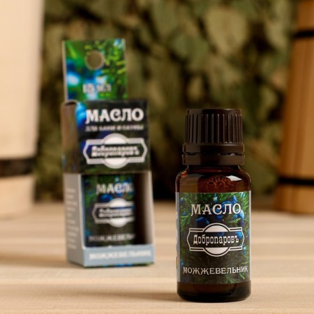 Juniper essential oil in a box with a suspension of 15 ml of Dobroparov