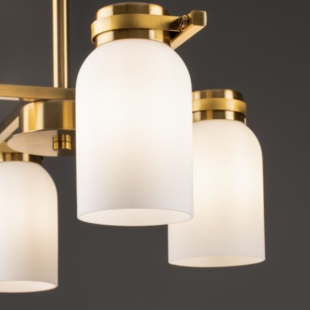 Suspended lamp Freya Fr5446PL-04BS1 Kamelia, 550x400x290 mm, E14, 4x40W, brass color-2