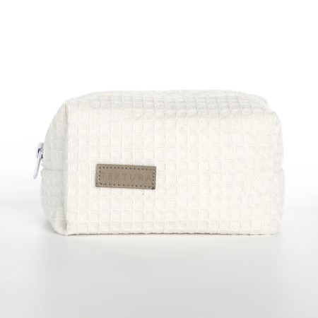 Cosmetic bag at the lightning textura, white color-3