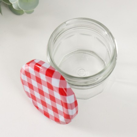 Bank for suppositories Glass with a polyhedron cover is a transparent 100 ml 6.7x6.7x6.5 cm-2