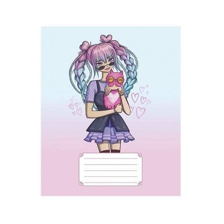 Notebook 24 sheets in the "Anime 07" line, the cover coated cardboard, VD-LK, OFSET block, mix-2