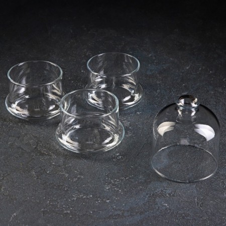Set of glass containers Villa Patisserie, with a lid, one capacity 210 ml, 3 pcs-1
