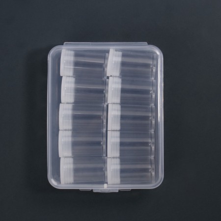 A set of jars for decor, 10 pcs, in the organizer, 5 ml, 12 × 9 × 2.9 cm, the color is transparent-7
