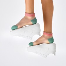 Women's socks glass minku pink/green color, size 36-37 (23 cm)