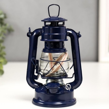 Kerosene lamp decorative blue 9.7x12.5x19 cm Risalux-1