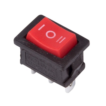 Klavim Switch 250V 6A (3C) On-off-on Red with Mini neutral (RWB-205, SC-768) Rexant 1