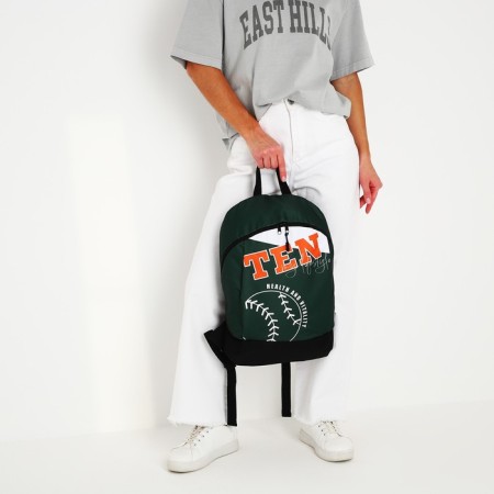Backpack school Textile Tennis, 46x30x10 cm, vertical pocket, green color-9