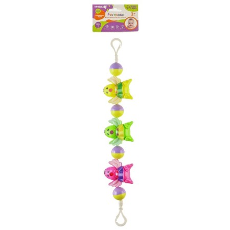 Stretching to a stroller/crib "chicks", 3 toys, color mix, crush me-4