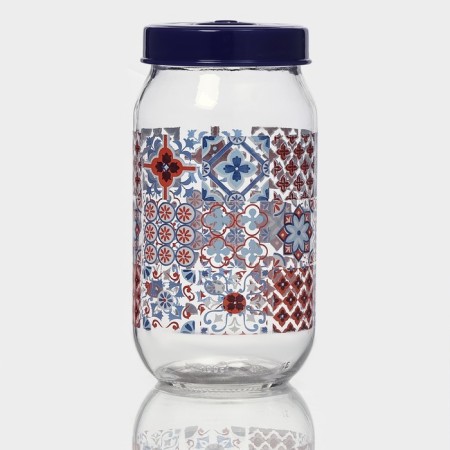 Glass Bank for bulk products "Mosaic", 1 liter-1