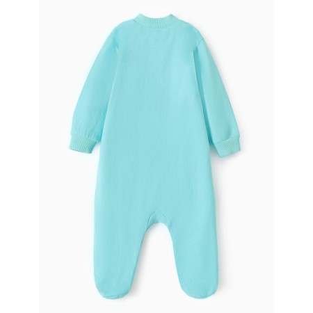 Children's overalls with closed legs "Elephant", mint color, height 62-4