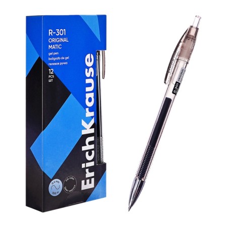 Gel pen Erichkrause R-301 Original Gel Matic, black ink, node 0.5 mm, automatic-8